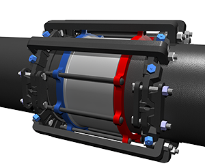 Series 1100CH MEGALUG Coupling Harness restraining an un-restrained couplding