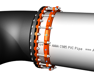 Series 2200 MEGALUG Mechanical Joint Restraint for Large Diameter C905 PVC Pipe