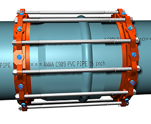 Series 2900 Restraint Harness on C909 PVC Pipe