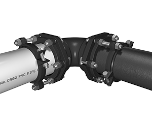 Series 15MJ00TD Tru-Dual Mechanical Joint Restraint at a Ductile Iron Fitting